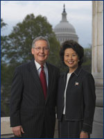 Senator Mitch McConnell and U.S. Secretary of Labor Elaine Chao