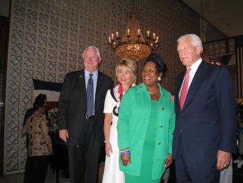 Congressman Neugebauer along with fellow Texas Congresswoman Jackson-Lee take a photo after visiting with the United States Ambassador to India, David C. Mulford