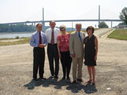 Senator Biden with Judge Jane Roth and Delaware Transportation Secretary CarolAnn Wicks at the Roth Bridge dedication ceremony 