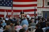 Congressman Crenshaw addresses Vietnam veterans being recognized at his 8th Annual Veterans' Recognition Ceremony held at Naval Station Mayport.  