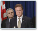 Senator Webb and Senate Leadership discuss Saturday's Iraq vote at a press conference.