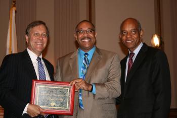 September 17, 2008---Congressman Jefferson with National Endowment of the Arts Heritage Fellowship recipient, Dr. Michael White
