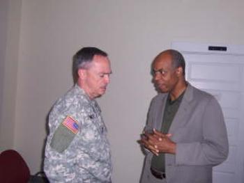 May 29, 2008 -- Congressman Jefferson with Major General Hunt Downer during a recent tour of Jackson Barracks