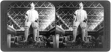 Stereoview of a large statue