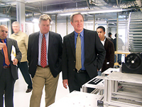 Senator Crapo and Representative Simpson tour the new Energy Systems Technology and Education Center on the Idaho State University Campus in Pocatello on November 7, 2008.  The center will focus on workforce training and energy development and is a partnership between ISU, the INL and Partners for Prosperity.