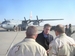 Senator Coleman meets with troops at the airport in Baghdad.