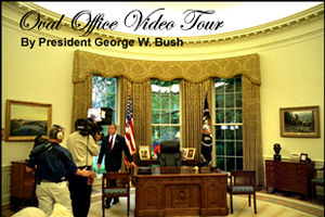 Have a look at the Oval Office with your personal tour guide, President George W. Bush.