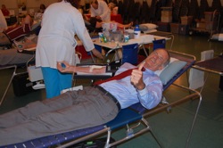 Senator Carper donates blood