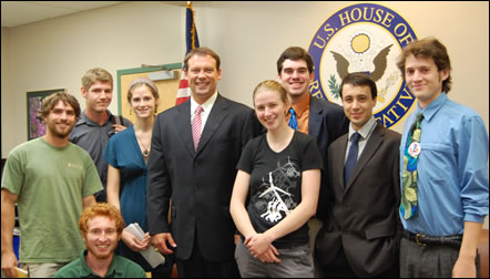 Congressman Shuler with students from UNC-A's Active Students for a Healthy Environment (ASHE)