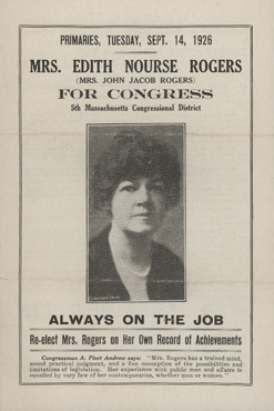 Edith Nourse Rogers Handbill, 1926