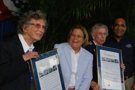 Cong. Ileana Ros-Lehtinen, Ruth S. Fleisher, Frances Sargent, & Miami-Dade Commissioner Joe A. Martinez HONOR WWII WASPs at Wings Over Miami