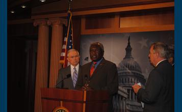 Congressman Clyburn Speaks at a Press Conference after the House approved the Fair Sentencing Act