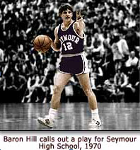 Baron Hill calls out a play for Seymour High 1970.