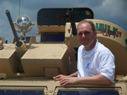 Congressman Scalise drove an armored security vehicle on his tour of the Textron Marine and Land facility in Slidell. (7/2/2008)