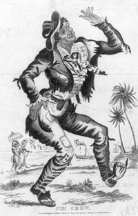 Thomas Rice created the character &ldquo;the Jim Crow minstrel&rdquo; in 1828. The actor was one of the first to don blackface makeup and perform as a racially stereotyped character.