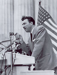 <a href="/member-profiles/profile.html?intID=33">Adam Clayton Powell, Jr.</a>, of New York, a charismatic and determined civil rights proponent in the U.S. House, served as a symbol of black political activism for millions of African Americans.