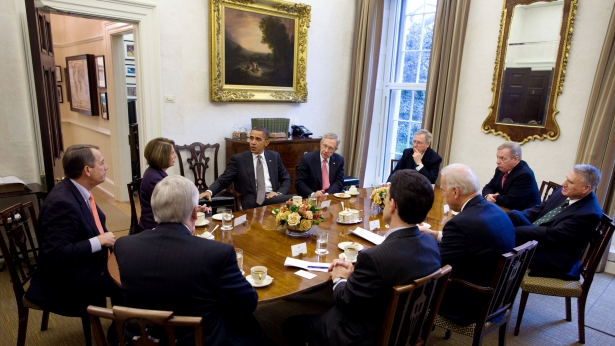 The President holds a bipartisan meeting