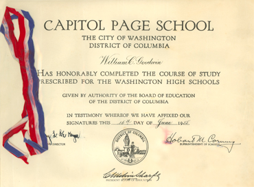 Bill Goodwin?s House Page School Certificate, 1955