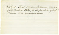 Resolution of Impeachment for President Andrew Johnson, February 21, 1868