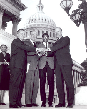 Frank Mitchell with Representatives Findley, Arends, and Minority Leader Ford