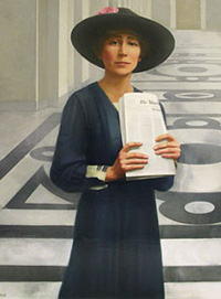 <a href="/member-profiles/profile.html?intID=202">Jeannette Rankin</a> of Montana, a suffragist and peace activist, was the first woman to serve in Congress.