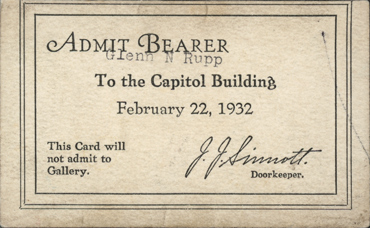 Capitol Building Pass, 1932