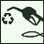 A graphic of a fuel pump juxtaposed with a recycling symbol.