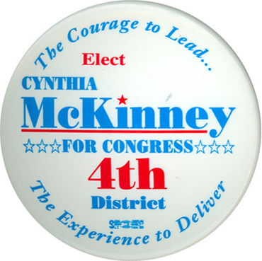Cynthia McKinney Campaign Button, c. 1998
