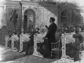 On February 27, 1869, John Willis Menard of Louisiana became the first African American to address the U.S. House while it was in session, defending his seat in a contested election. In November 1868, Menard appeared to have won a special election to succeed the late Representative James Mann&mdash;a victory that would have made him the first African American to serve in Congress. But his opponent, Caleb Hunt, challenged Menard&rsquo;s right to be seated. The House deemed neither candidate qualified, leaving the seat vacant for the remainder of the final days of the 40th Congress (1867&ndash;1869).