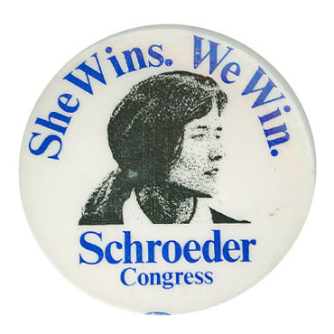 Pat Schroeder Button, 1972