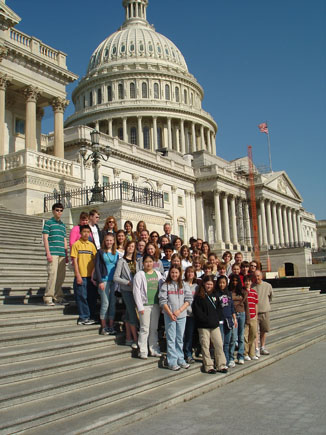 Standing on the U.S. Capitol steps