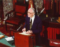 Former Majority Leader Mike Mansfield Speaks in the Old Senate Chamber