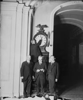 Setting the "Ohio" Clock forward for the first daylight savings time, 1918.