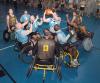 Fort Hood Warriors in Transition participate in wheelchair basketball game with local team to raise disability awareness during October's National Disability Employment Awareness month.