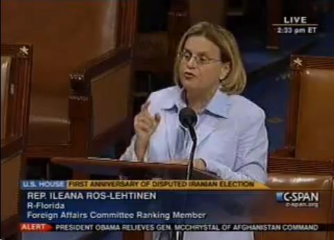Ros-Lehtinen Supports those being persecuted by the Iranian regime 