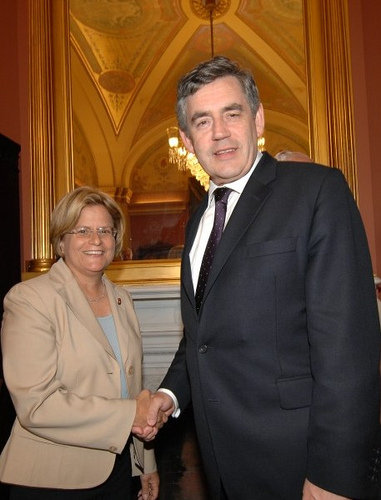 With British Prime Minister Gordon Brown