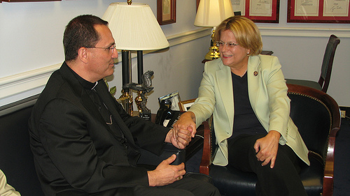 With Bishop Juan Jose Pineda
