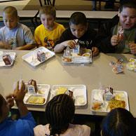 Photo of children eating lunch at school