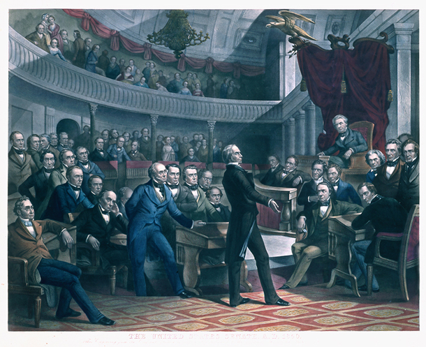 The United States Senate, A.D. 1850. Engraving by Robert E. Whitechurch after Peter Frederick Rothermel, 1855 (U.S. Senate Collection)
