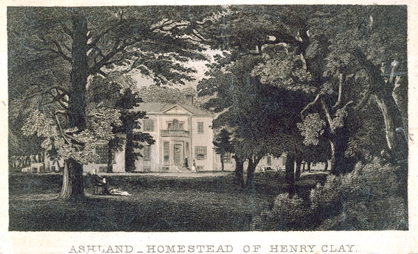 
            Ashland?Homestead of Henry ClayEngraving by unidentified artist, ca. 1865
            (U.S. Senate Collection)
        