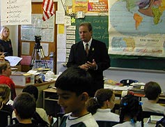 Image of Congressman Doyle in a class room.