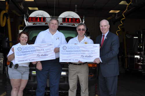 April 30, 2010: Congressman Holden meets with members of the Ruscumbmanor Volunteer Fire Co. #1, in Ruscumbmanor Township, to award the fire company with a $28,500 FEMA grant from the Assistance to Firefighters Grant Program.