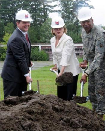 Congresswoman Tsongas joins Lt. Gov Timothy Murray and Maj. Gen. Joseph Carter, The Adjutant General, Massachusetts National Guard, at the groundbreaking ceremony for the Methuen Readiness Center