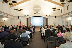 Constituents listen in to a question being asked  - August 2010 Cupertino Town Hall by congressman_honda