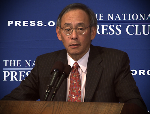 Secretary Chu delivering a speech at the National Press Club in DC on Monday, November 29