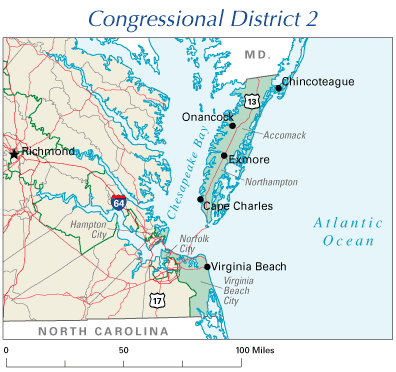 District map - 2nd District of Virginia