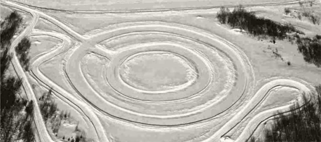 Aerial view of the KRC winter-driving course
