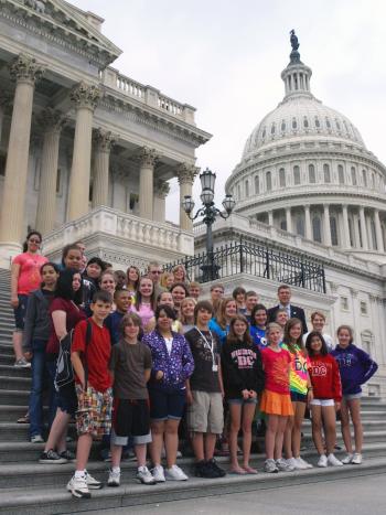Photo with students from Robbinsdale Middle School in New Hope, MN