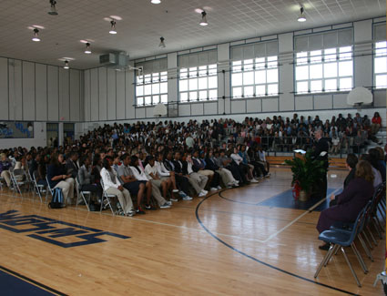 Congressman Brady speaks to a full house at Stark West Orange Middle School