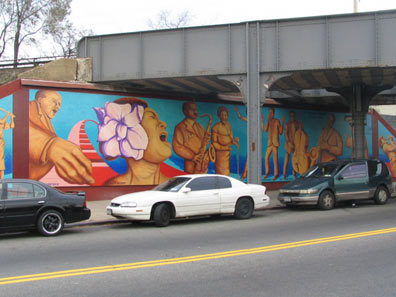 In 2004, a new  mural was painted replacing the old one, which had been chipping away for some  time